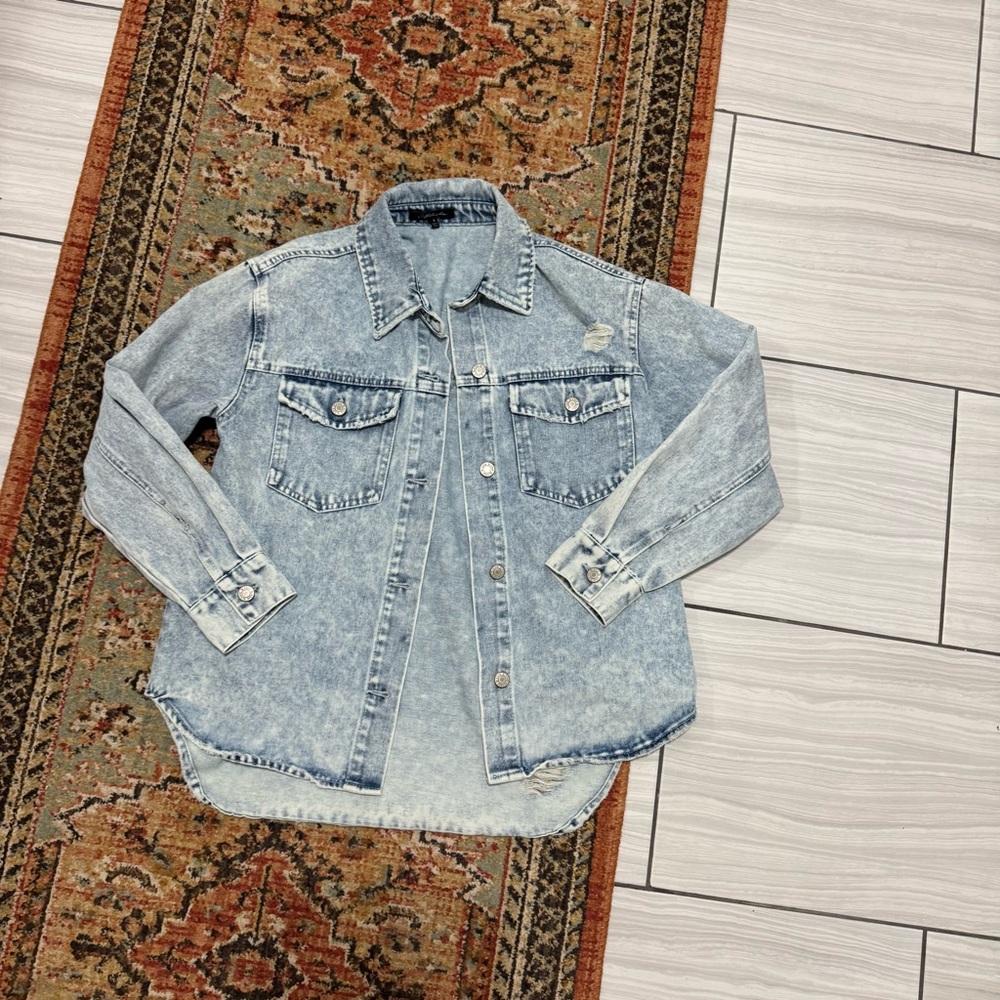 Denim Button-Up Jacket - image 1